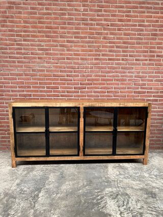 mango dressoir, naturel/zwart